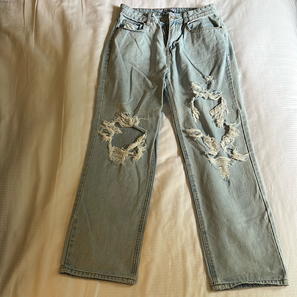 Blue Savy straight leg ripped jeans